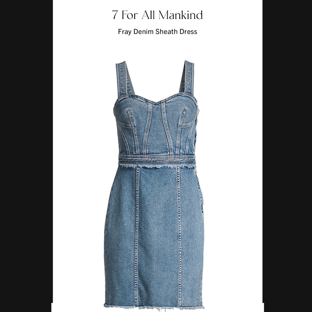 NWT - 7 For All Mankind Fray Denim Sheath Dress